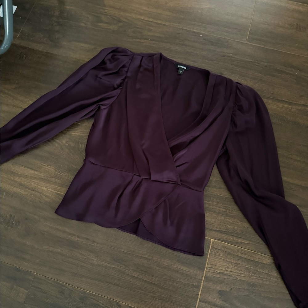 Elegant Purple Wrap Top